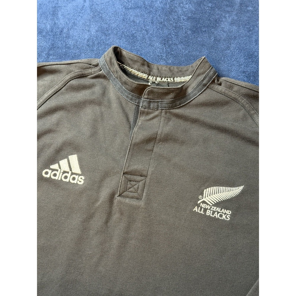 Vtg Y2K Adidas New Zealand All Blacks Rugby Jersey Mens XXL Black Climalite